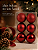 Kit 6 Bolas de Natal 6cm Vermelha Escura Brilhante Fosca Glitter - Imagem 9