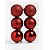 Conjunto 6 Bolas de Natal Mix Vermelho Escuro 6cm - Imagem 1