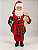 Papai Noel Decorativo 45cm Poliresina Roupão Xadrez - Imagem 1