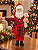 Papai Noel Decorativo 45cm Poliresina Roupão Xadrez - Imagem 4