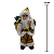 Papai Noel Casaco Dourado 18cm - Imagem 1