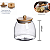 Pote Hermético Boro Redondo 450ml com Colher e Tampa Bambu Bojo - Imagem 1