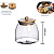 Pote Hermético Boro Redondo 1000ml com Colher Tampa Bambu Bojo - Imagem 1
