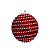 Conjunto 2 Bolas de Natal 10cm Decorada Vermelha - Imagem 1