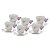 Conjunto 6 Xícaras de Chá de Porcelana com Pires Borboletas Branco 200ml - Wolff - Imagem 3