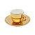 Conjunto 6 Xícaras de Café de Porcelana com Pires e Suporte Versa Dourado/Branco 90ml - Wolff - Imagem 6