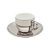 Conjunto 6 Xícaras de Café com Pires de Porcelana e Suporte Versa Prata/Branco 90ml - Wolff - Imagem 7