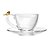 Conjunto 4 Xícaras de Café com Pires Golden Bird 80ml Cristal Ecológico - Wolff - Imagem 1