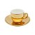 Conjunto 6 Xícaras de Café de Porcelana com Pires e Suporte Versa Dourado/Branco 90ml - Wolff - Imagem 4
