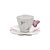 Conjunto 6 Xícaras de Café de Porcelana com Pires Borboletas Branco 100ml - Wolff - Imagem 3