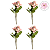 Conjunto 4 Buquê Flores Decorativas X5 Rosa - BMQ - Imagem 1