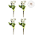 Conjunto 4 Buquê Flores Decorativas X5 Branca - BMQ - Imagem 1