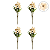 Conjunto 4 Buquê Flores Decorativas X5 Amarelo - BMQ - Imagem 1