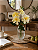 Buquê De Dália Branco e Amarelo X5 Para Arranjos Decorativos - Imagem 8