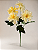 Buquê De Dália Branco e Amarelo X5 Para Arranjos Decorativos - Imagem 1