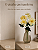 Buquê De Dália Branco e Amarelo X5 Para Arranjos Decorativos - Imagem 10