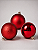 Kit 3 Bolas de Natal Vermelho 10cm Brilhante Fosca e Glitter - Imagem 1