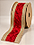 Fita Decorativa Aramada Vermelha Dourada 6,3cm 9,14m - Imagem 1