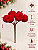 Pick Mini Maçã Flocada Vermelha 13cm Decoração Natalina - Imagem 2