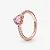 Anel Coração Rosa em Prata 925 com Banho Ouro Rosé - Imagem 2