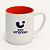 Caneca Personalizada | Cerâmica Branca Fosca + Interior Laranja | 325ml | Sua Logo Aqui! - Imagem 1