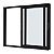Janela Vitro de Correr 2 Folhas Móveis em Alumínio Preto | Linha Premium - Imagem 1