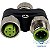 Conector Para Sensor M12 Y 4 Pinos 2 Fêmea 1 Macho M12-441d - Imagem 1