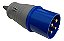 1 Plug Industrial 16a 3p+t (3p) 220v -9h + 1 Tomada De Embut Cor Azul - Imagem 4