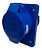 1 Plug Industrial 16a 3p+t (3p) 220v -9h + 1 Tomada De Embut Cor Azul - Imagem 1