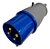 1 Plug Industrial 16a 3p+t (3p) 220v -9h + 1 Tomada De Embut Cor Azul - Imagem 2