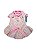 Jardineira Pet Estampa Zig Zag Com Camisa Rosa Para Cadelas - Imagem 3