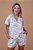 Pijama americano curto Bege Folhagem - Imagem 1