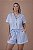 Pijama americano curto azul-lavanda - Imagem 1
