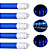 Kit 6 Lâmpadas Tubo Led Colorida T8 18w Azul Bivolt Decoração - Imagem 1