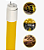 Kit 6 Lâmpadas Tubo LED T8 9W 60cm Amarelo Plástico Ligação 1 Lado - Imagem 1