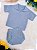 Conjunto Baby Camisa e Tapa Fralda Tricot Meninos Azul - Imagem 1