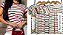 Blusa TShirt babylook Listrada com casual Listras Básicas Moda Feminina - Imagem 1