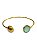 Bracelete Semijoia  Pedra Ágata Azul Turqueza Ajustável - Imagem 1
