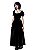 Vestido Longo Preto Veludo Snow - Imagem 1