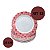 Kit 12 Pratos Refeição 25cm Vermelho Melamina Decorado Bar - Imagem 3