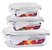 Kit 3 Potes Vidro Hermético Marmita Fitness 370 640 1040 ml - Imagem 1