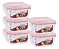 Kit 5 Potes Vidro Hermético Trava Quadrado 520ml Marmita - Imagem 1