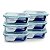 Kit 6 Potes de Vidro Herméticos 1040ml Retangular Urbantek Ideal para Marmitas e Refeições - Imagem 1