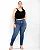 Calça Jeans Feminina Plus Size Básica 22523 Escura - Imagem 1