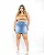 Mini-Saia Jeans Feminina Plus Size com Rasgos e Puídos 21398 Média Rasgada - Imagem 1