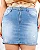 Mini-Saia Jeans Feminina Plus Size com Rasgos e Puídos 21398 Média Rasgada - Imagem 4