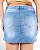 Mini-Saia Jeans Feminina Plus Size com Rasgos e Puídos 21398 Média Rasgada - Imagem 3