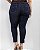Calça Jeans Feminina Plus Size Cós Largo e Abertura Lateral Na Barra a Fio 22522 Escura - Imagem 2