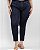 Calça Jeans Feminina Plus Size Cós Largo e Abertura Lateral Na Barra a Fio 22522 Escura - Imagem 3