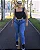 Calça Jeans Skinny Plus Size Feminina Cintura Alta Botão Duplo 22874 Clara - Imagem 1